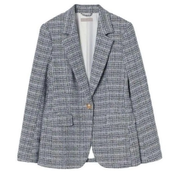 H&M Boucle Single Breasted Plaid Blazer - Picture 5 of 9